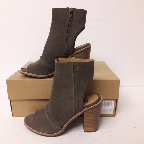 UGG Valencia PEEP Toe BOOTIES Mysterious - Picture 1 of 7